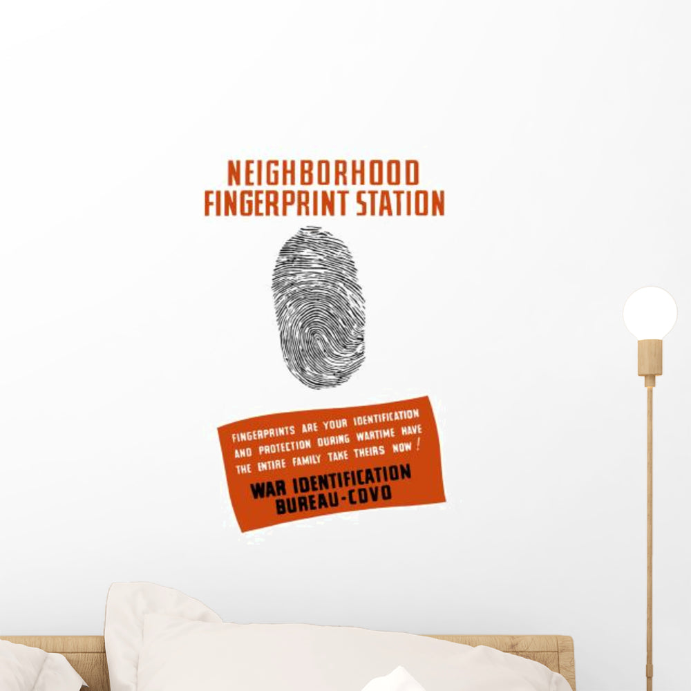 Vintage Wpa Poster Fingerprint Wall Decal Wallmonkeys