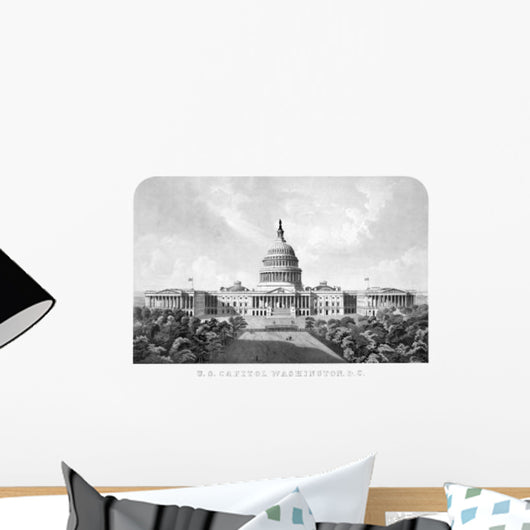 Vintage Architecture Print United Wall Decal