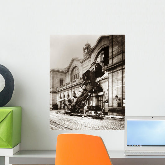 Locomotive Derailment Montparnasse Station Wall Decal