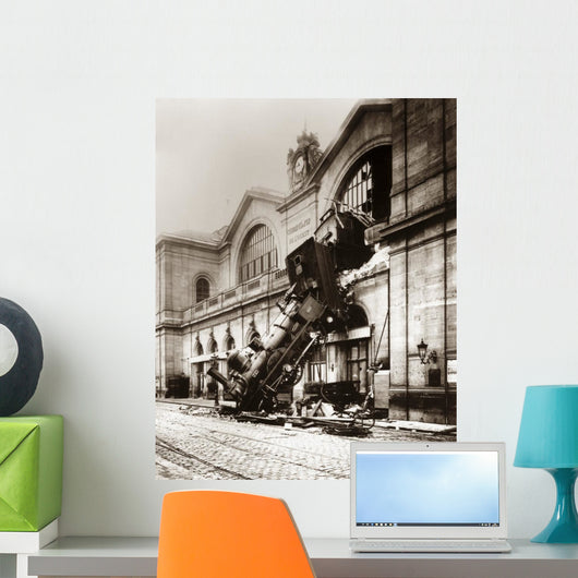 Locomotive Derailment Montparnasse Station Wall Decal