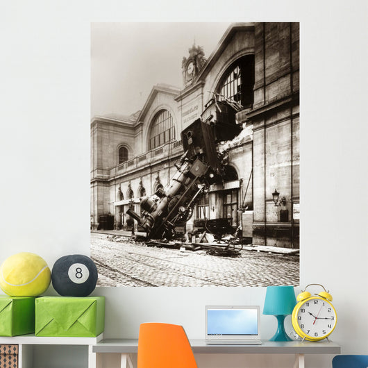 Locomotive Derailment Montparnasse Station Wall Decal