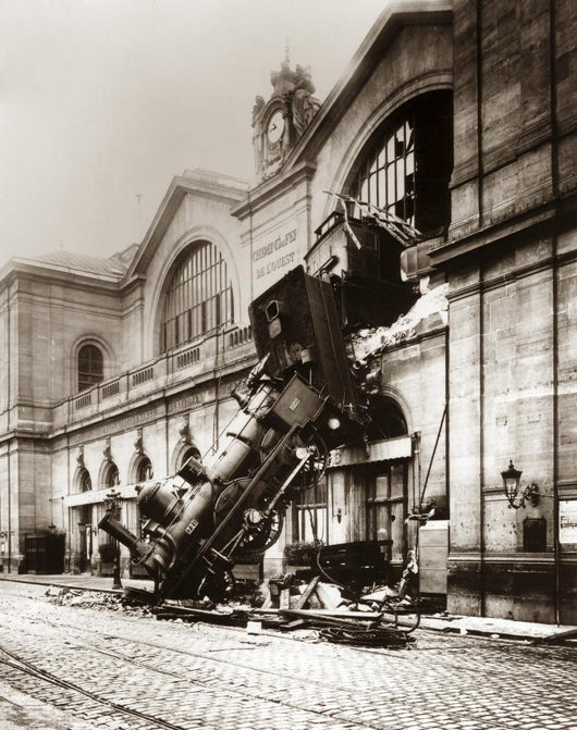 Locomotive Derailment Montparnasse Station Wall Decal
