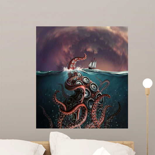 Fantastical Depiction Legendary Kraken Wall Decal