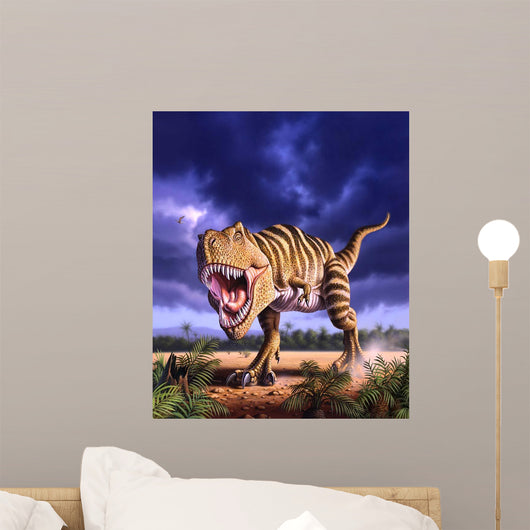 Tyrannosaurus Rex Attacks Lit Wall Decal