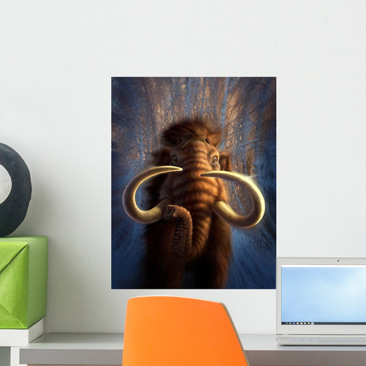 Woolly Mammoth Bursting out Wall Decal