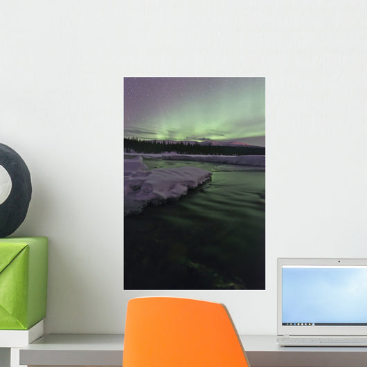 Aurora Borealis over Creek Wall Decal Design 4