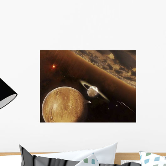 Spacecraft Beams through Small Wall Decal
