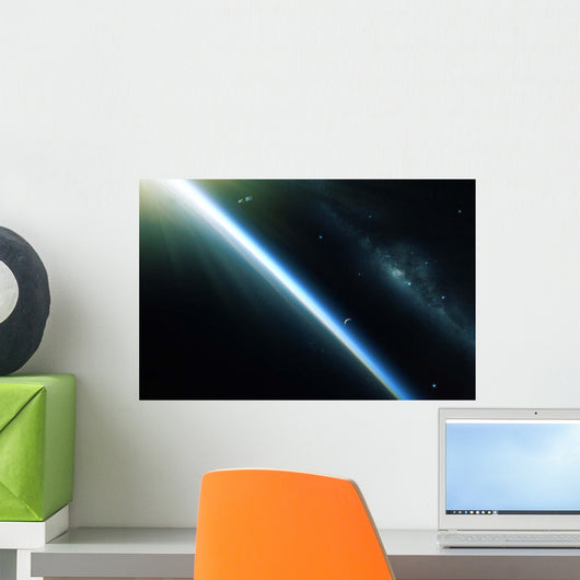 Lone Satellite Drifts Silently Wall Decal