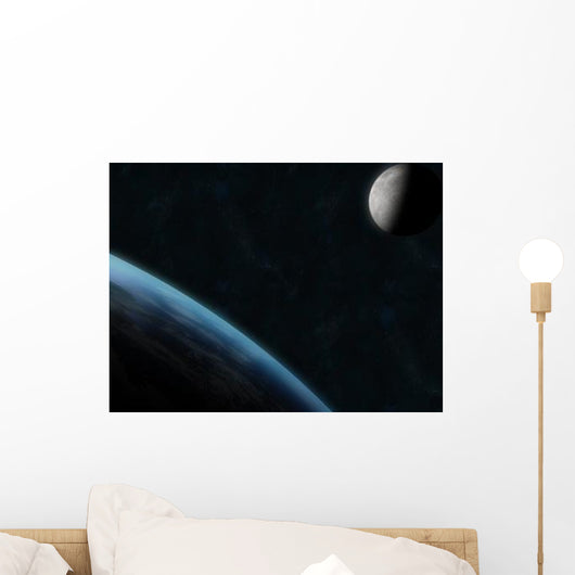 Earth and Moon Wall Decal