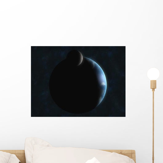Earth and Moon Wall Decal Design 2