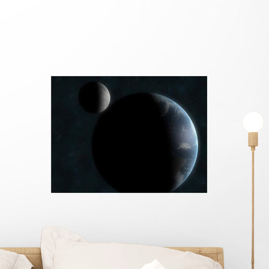 Earth and Moon Wall Decal Design 1