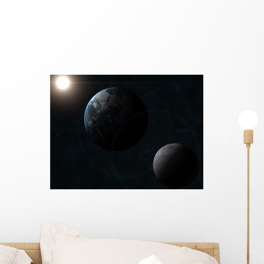 Earth Moon and Sun Wall Decal Design 1