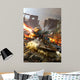 Futuristic Hover Tank Fighting Wall Decal