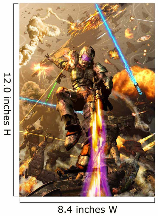 Space Marine Fighting Chaotic Wall Decal