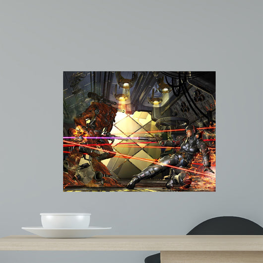 Female Space Marine Fighting Wall Decal