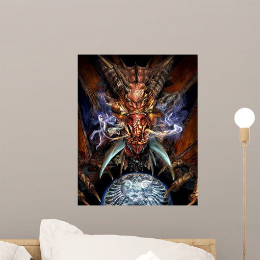 Head Red Dragon Wall Decal