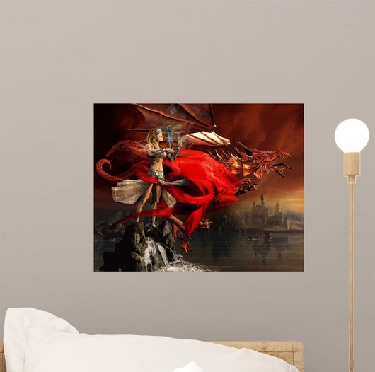 Woman Playing Magical Violin Wall Decal