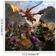 Red Dragon and Orcs Wall Decal