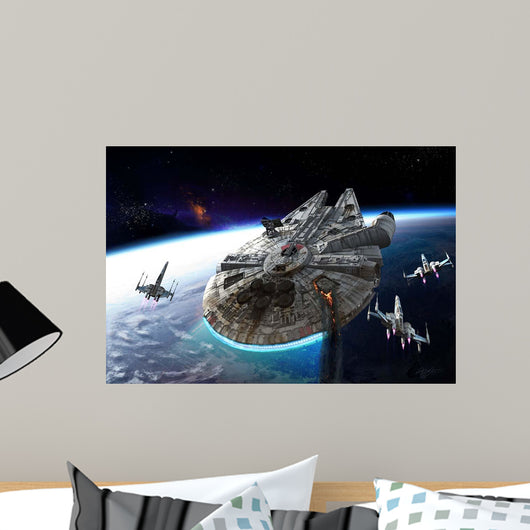 Millennium Falcon Being Escorted Wall Decal