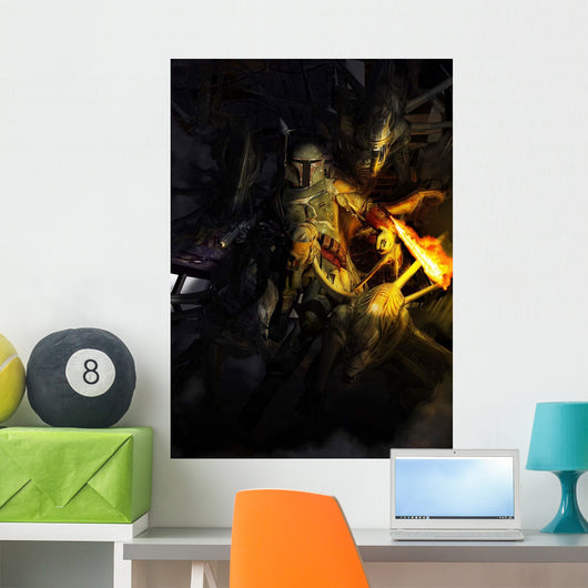 Boba Fett Fighting off Wall Decal
