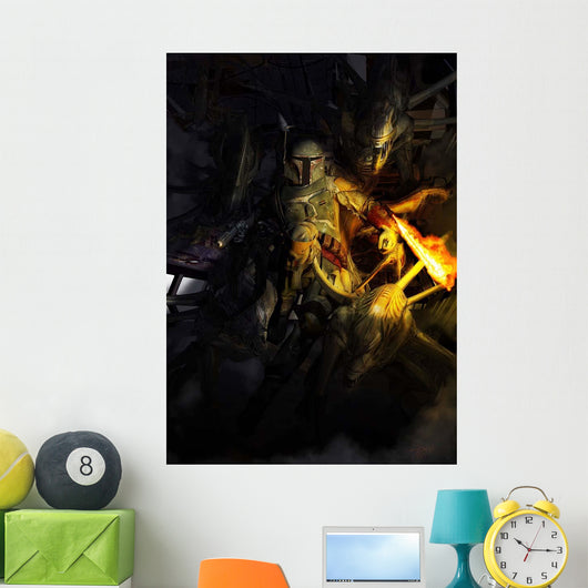 Boba Fett Fighting off Wall Decal