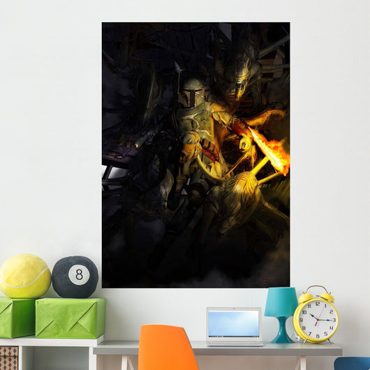 Boba Fett Fighting off Wall Decal