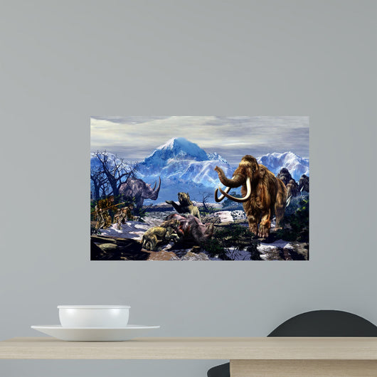 Neanderthals Approach Group Machairodontinae Wall Decal