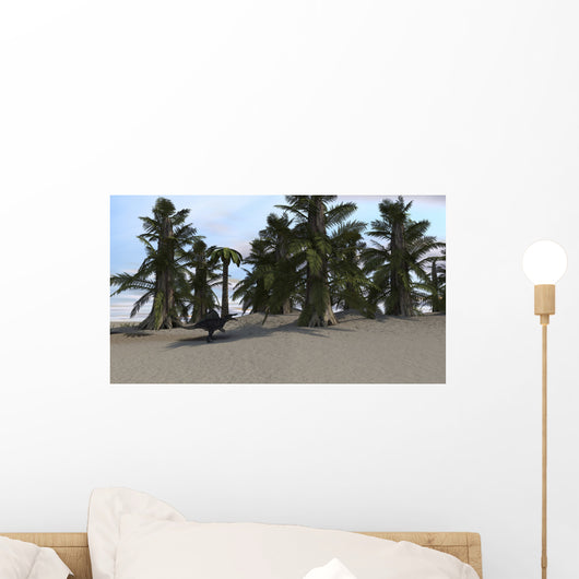 Spinosaurus Walking Desert Environment Wall Decal Design 2