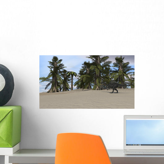 Spinosaurus Walking Desert Environment Wall Decal Design 1