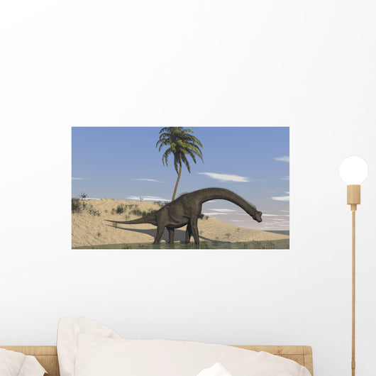 Large Brachiosaurus Walking along Wall Decal Design 1