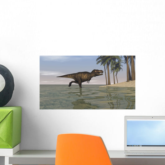 Tyrannosaurus Rex Hunting Shallow Wall Decal Design 3