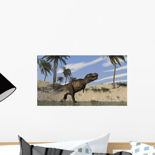Tyrannosaurus Rex Hunting Shallow Wall Decal Design 1