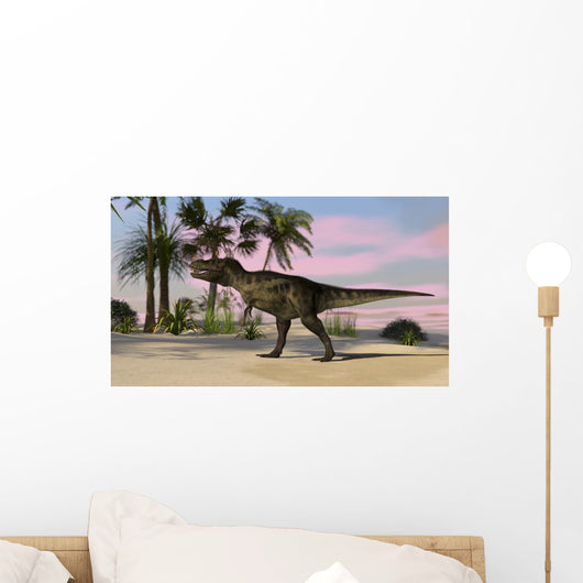 Tyrannosaurus Rex Hunting Tropical Wall Decal Design 3