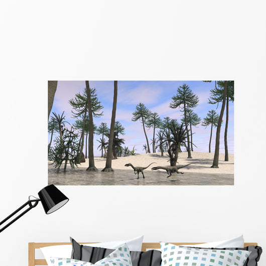 Two Coelophysis Shallow Water Wall Decal