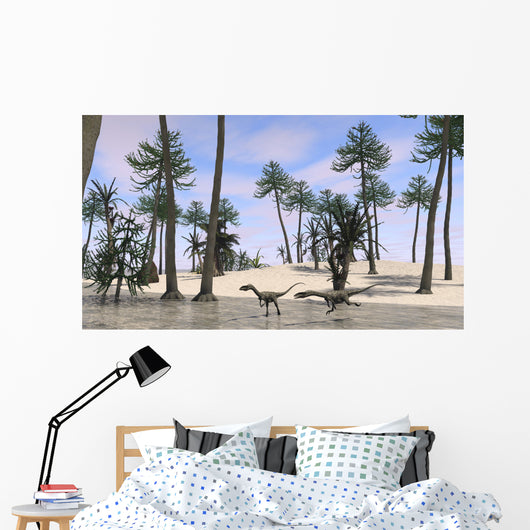Two Coelophysis Shallow Water Wall Decal