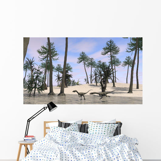 Two Coelophysis Shallow Water Wall Decal