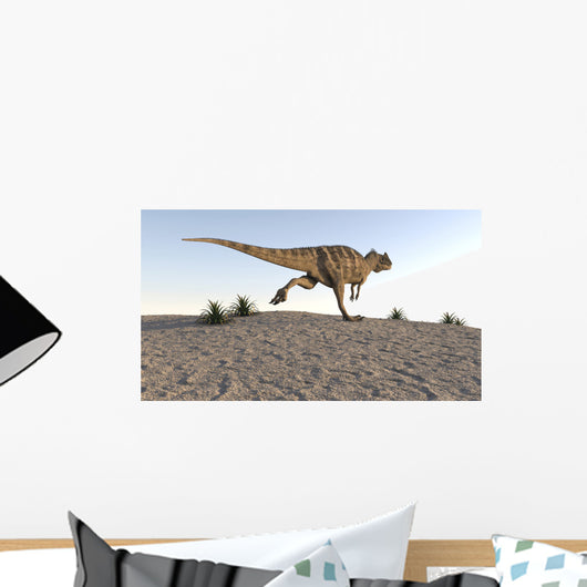 Ceratosaurus Running across Barren Wall Decal Design 1