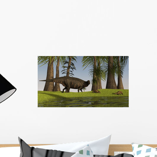 Shuangmiaosaurus Dinosaur Grazing Nearby Wall Decal