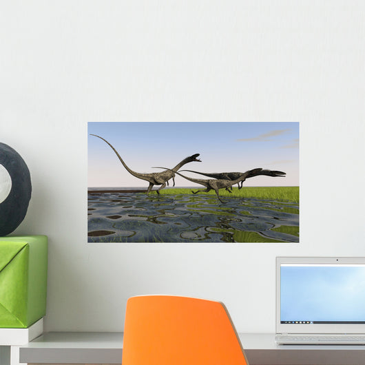 Group Coelophysis Dinosaurs Running Wall Decal