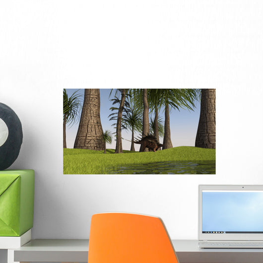 Kentrosaurus Walking along Nearby Wall Decal Design 1