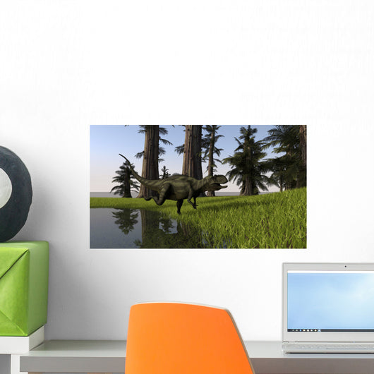 Yangchuanosaurus Running through Swamp Wall Decal
