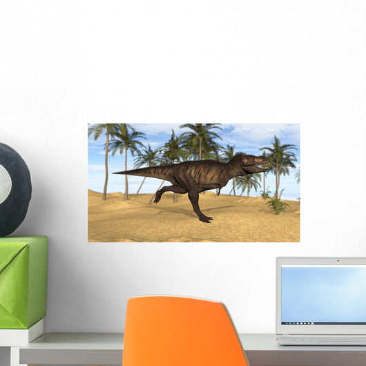 Tyrannosaurus Rex Running Prehistoric Wall Decal Design 1