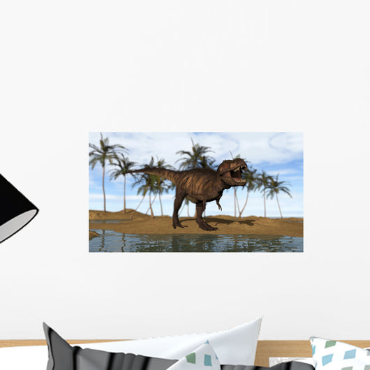 Tyrannosaurus Rex Standing Shoreline Wall Decal
