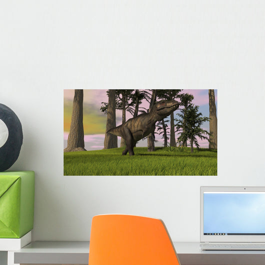 Tyrannosaurus Rex Hunting Grasslands Wall Decal Design 1