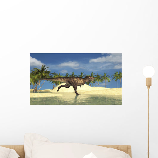 Tyrannosaurus Rex Running through Wall Decal Design 3