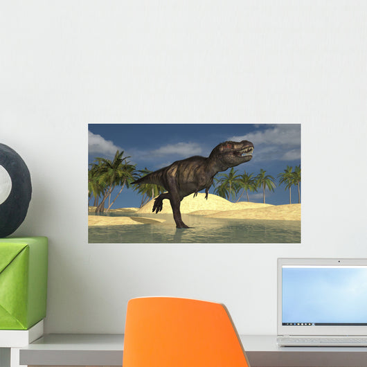 Tyrannosaurus Rex Running through Wall Decal Design 2