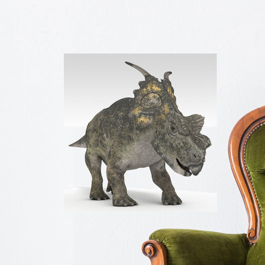 Achelousaurus Dinosaur White Wall Decal Design 1