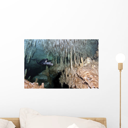 Diver Using Side Mount Wall Decal Design 2