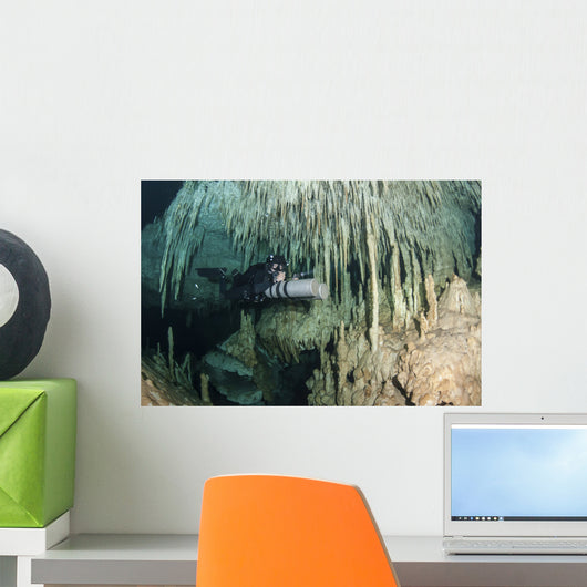 Diver Using Side Mount Wall Decal Design 1