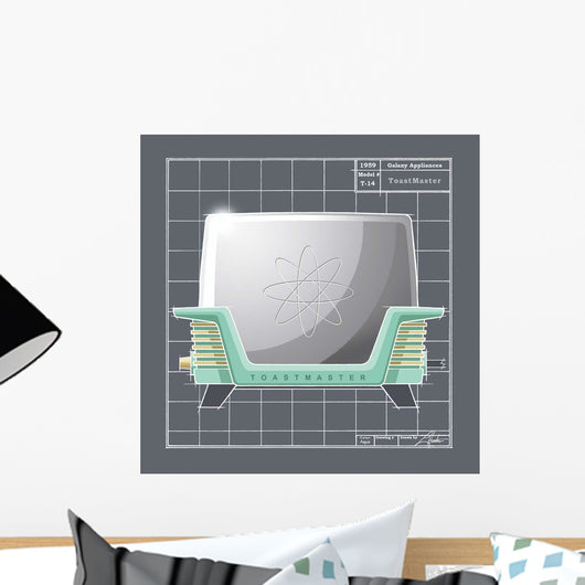 Galaxy Toaster - Aqua Wall Mural